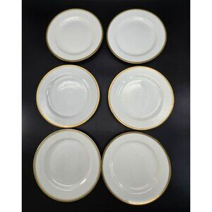 Porcelain Salad Plates Haviland Limoges & H&C Selb Bavaria White Gold CM2114